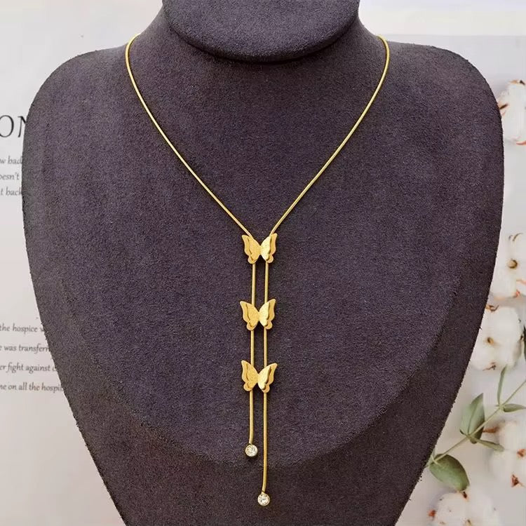 3 butterfly necklace