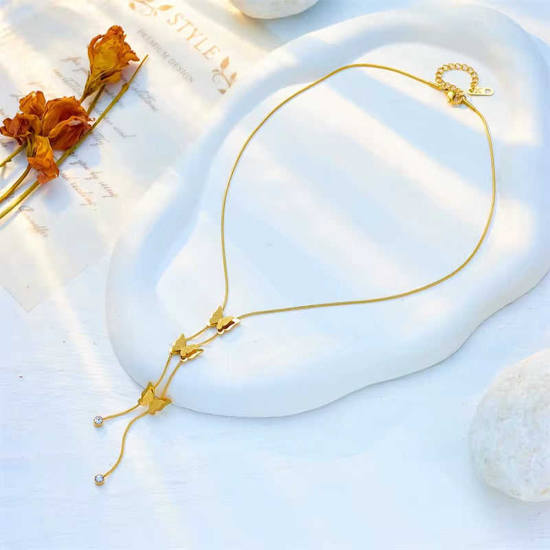 3 butterfly necklace