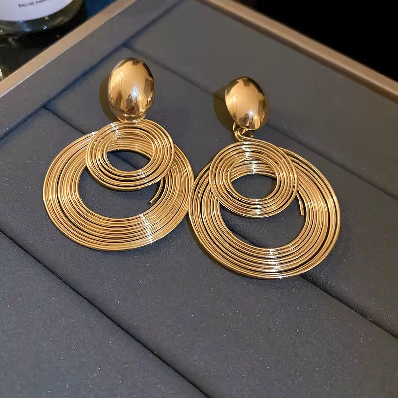 Circles Gold Coated Earrings