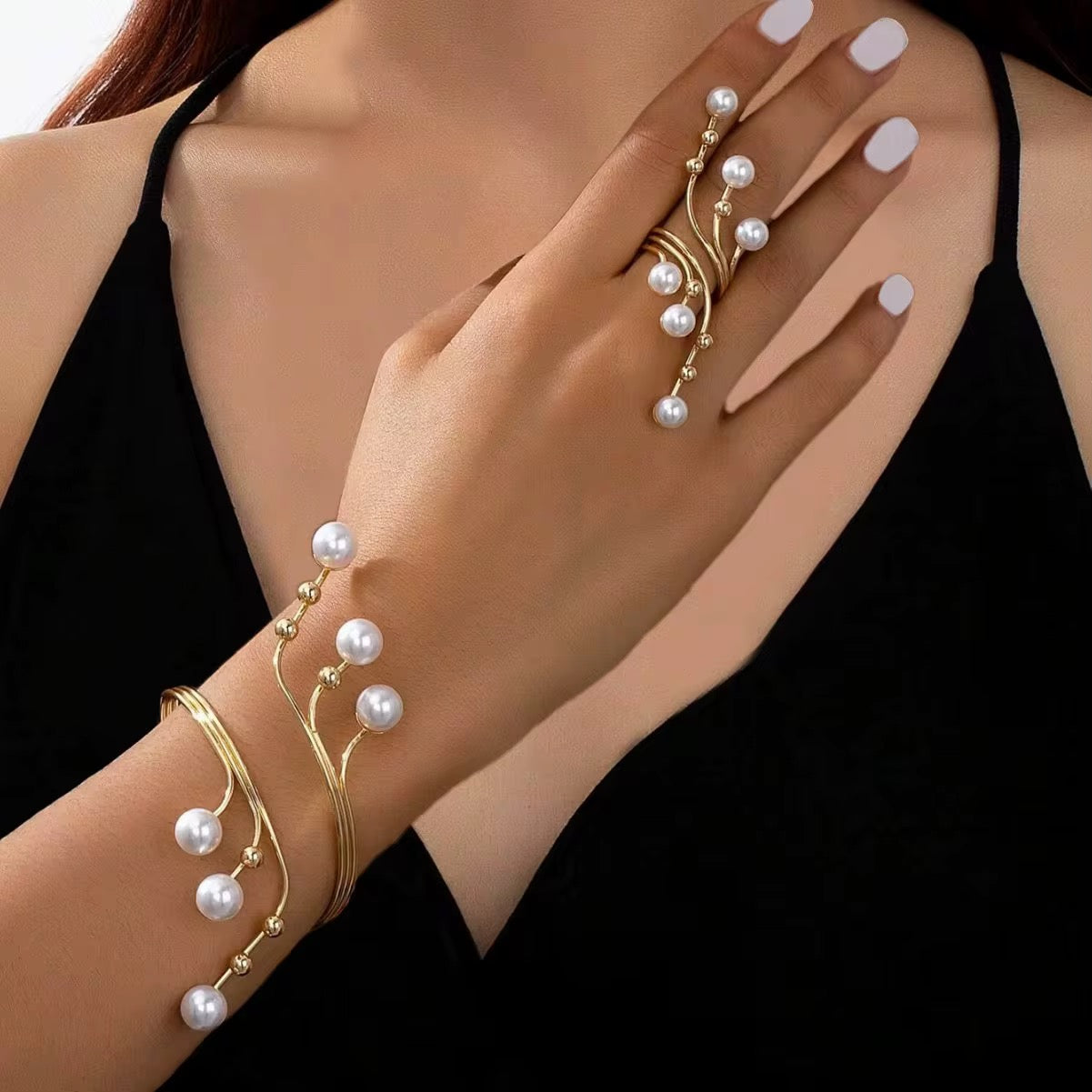 White and Gold Bracelet set