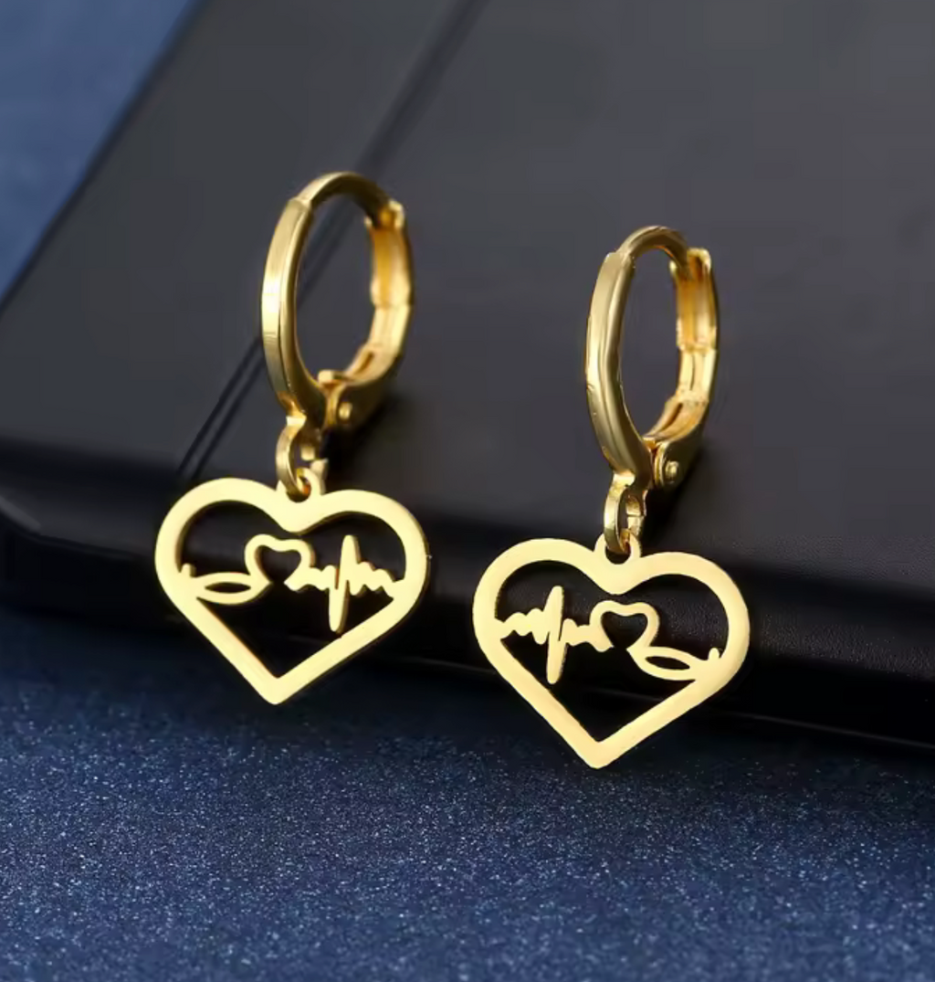 Heartbeat Gold Earrings