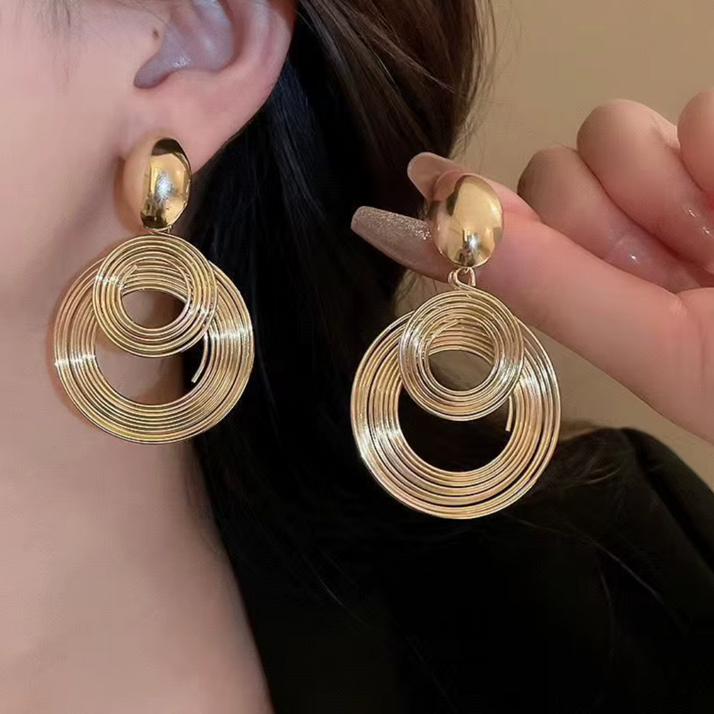 Circles Gold Coated Earrings