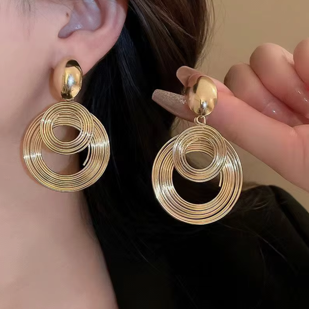 Circles Gold Coated Earrings