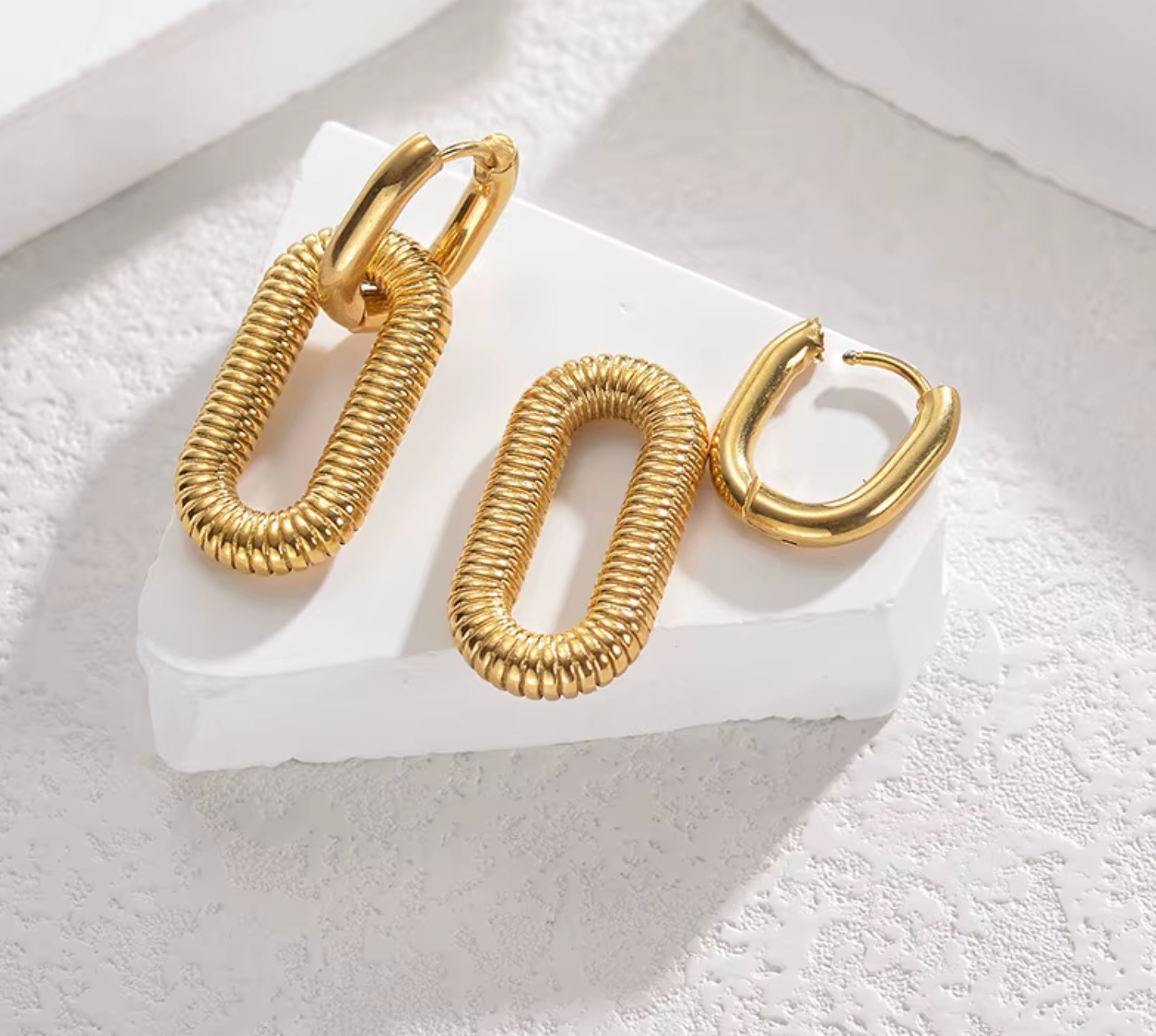 Thick Gold hoop earrings